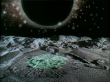 Moonbase Alpha, shielded with Victor Bergman's force field, as the Black Sun draws closer